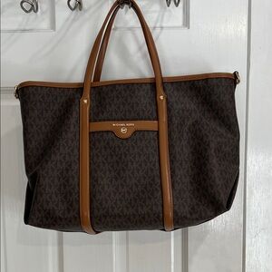 Michael Kors Dark Brown and Tan Bag